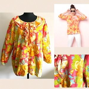 ISAAC MIZRAHI LIVE Floral 3/4 Sleeve Cardigan